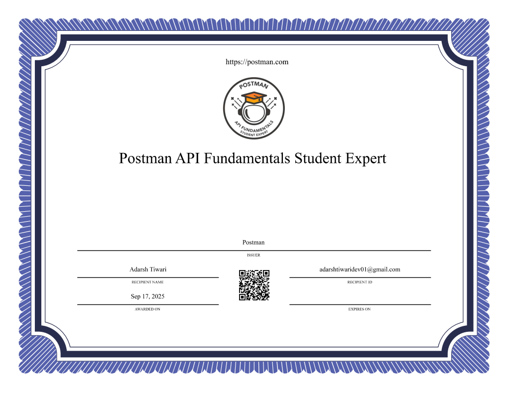 Postman API Fundamentals Student Expert
